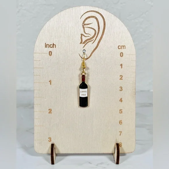 Wine Bottle & Glass Mis-match Earrings - Picture 5 of 9